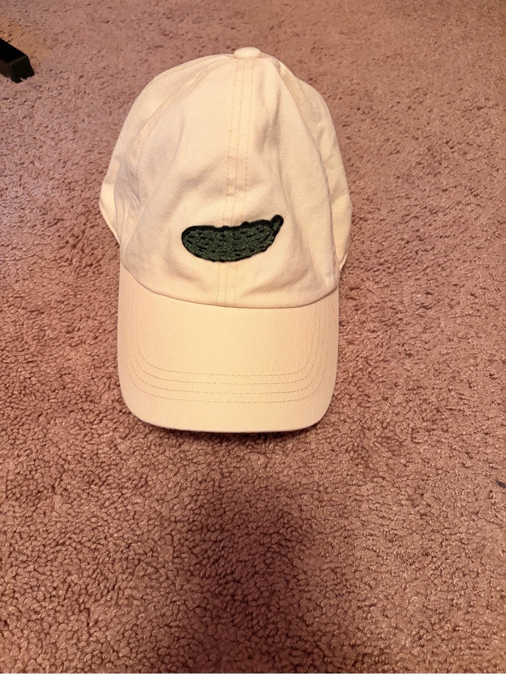 Cream Pickle Hat with adjustable back strap